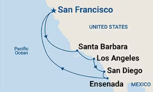 Princess Cruises California Mexico Cruise Map Shandon Travel