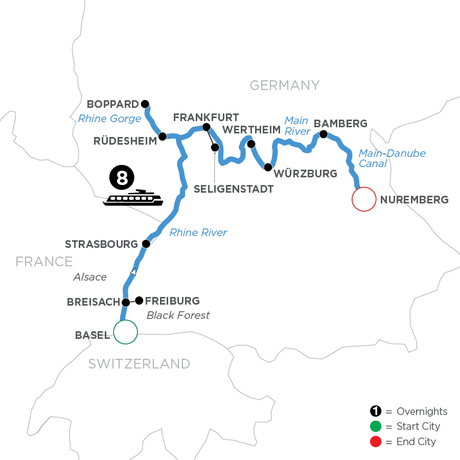 Beer Enthusiasts River Cruise Route Map