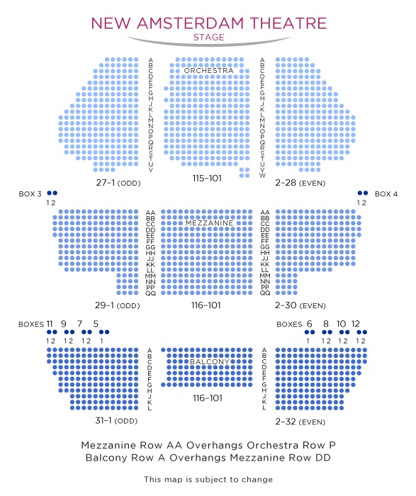 New Amsterdam Theatre Seating Chart | Broadway Inbound