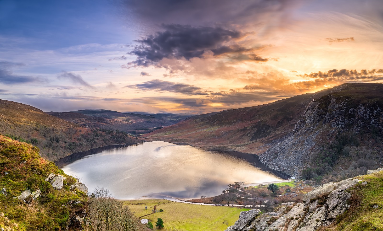 Dramatic-Sunset-At-Lough-Tay-Guinness-Lake-Wicklow-Ireland